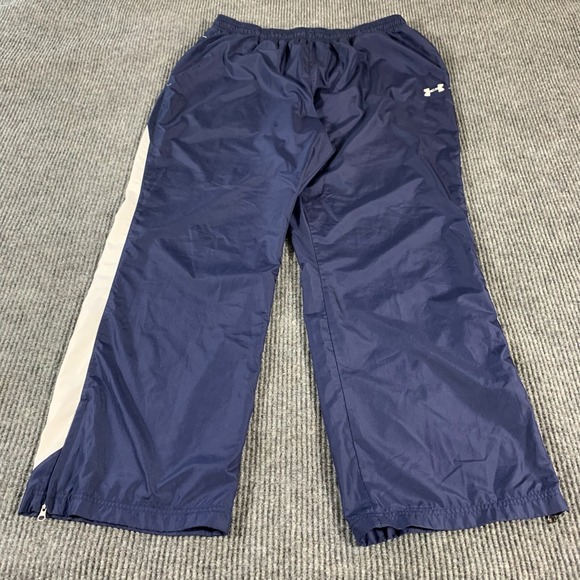 Under Armour Pants Mens 2XL Blue Straight Mesh Lined Loose Fit Track Gym 35x32 - Picture 1 of 16